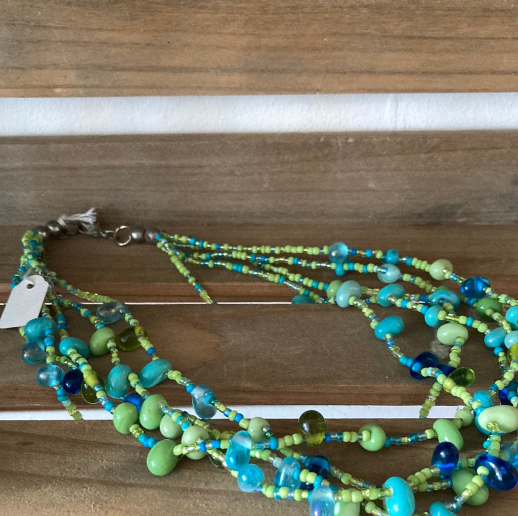 Beaded Necklace Blue / Green