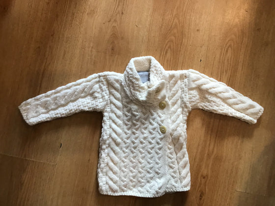 Buttoned cream Aran Woollen Mills children’s sweater