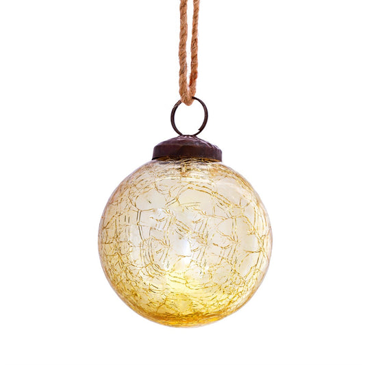 Gold Glass Crackle Bauble