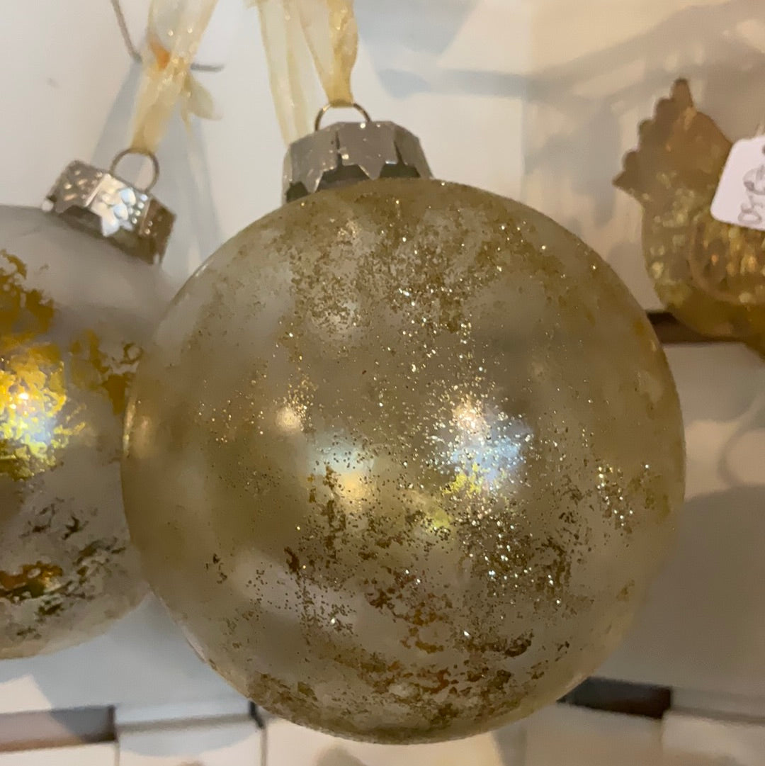 Glitter and Gold Crackle Bauble