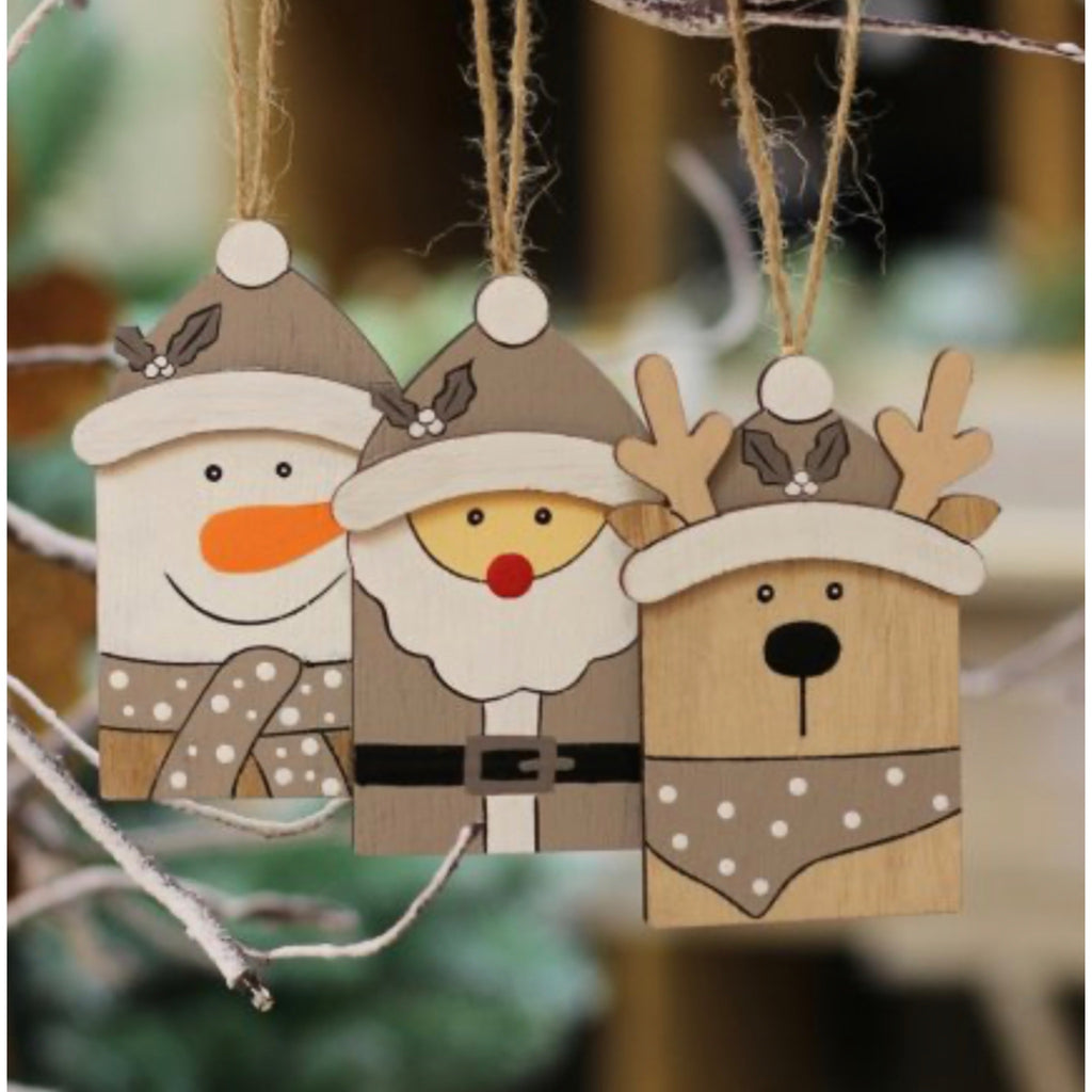 Wood Snowman Christmas decoration