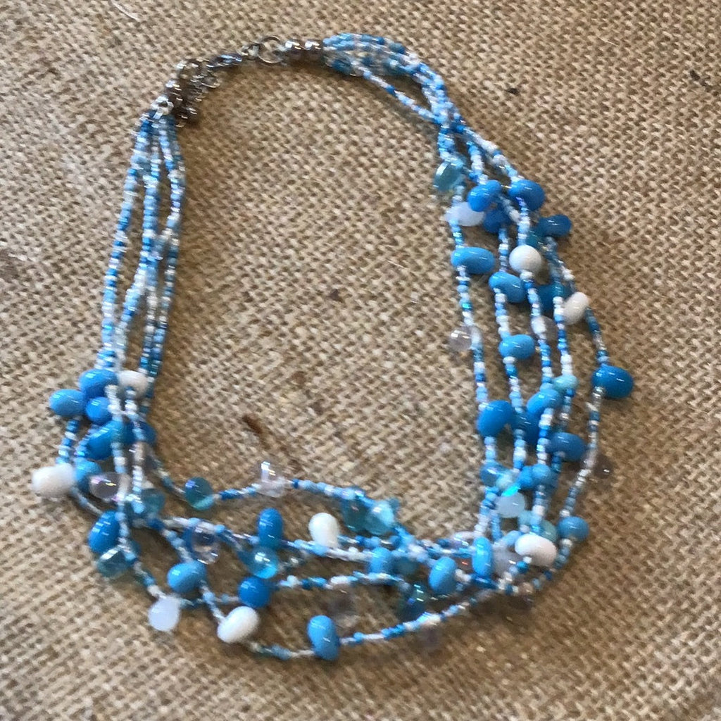 Beaded Necklace Blue