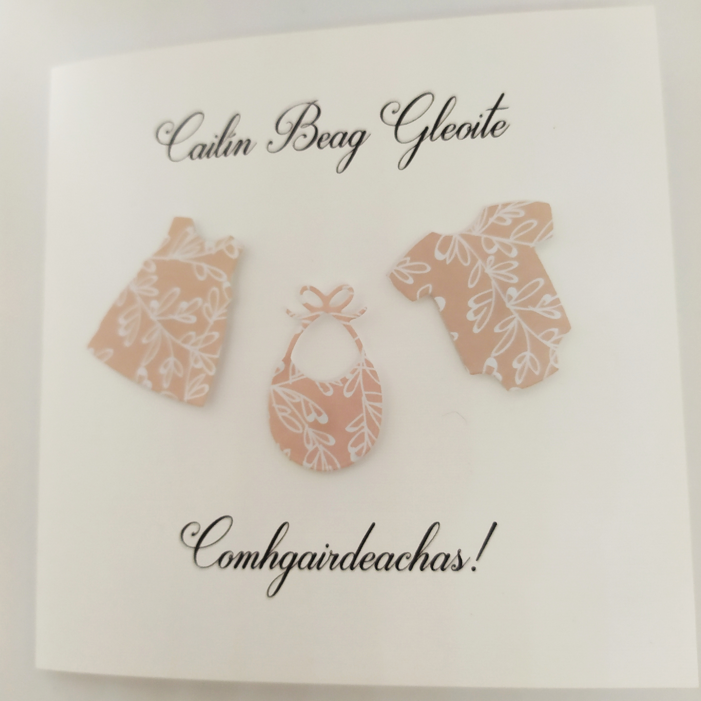 Cailin Beag Gleoite - baby card - clothes
