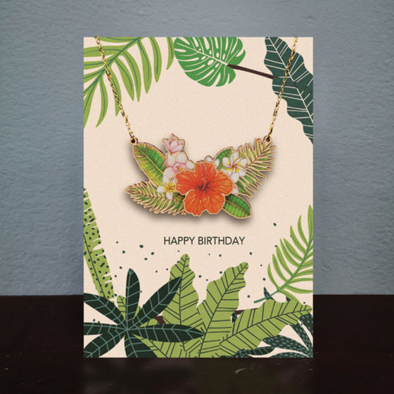 Flowers Necklace Card