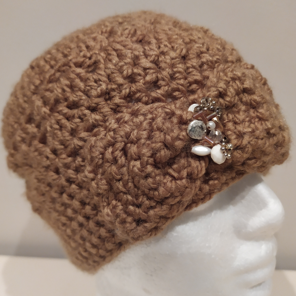 Cigar Coloured Hat with Bow - S/M