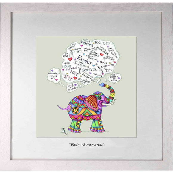 Elephant Memories Handmade Print