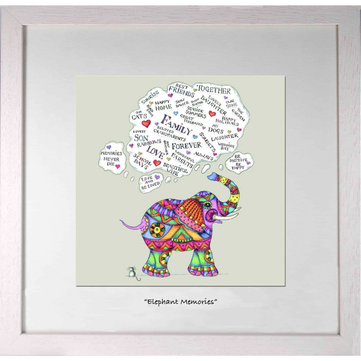 Elephant Memories Handmade Print