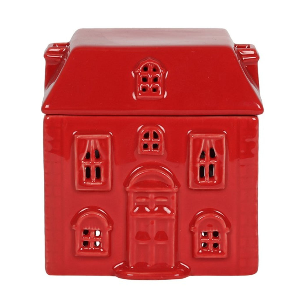 Red Ceramic Oil Burner Cottage