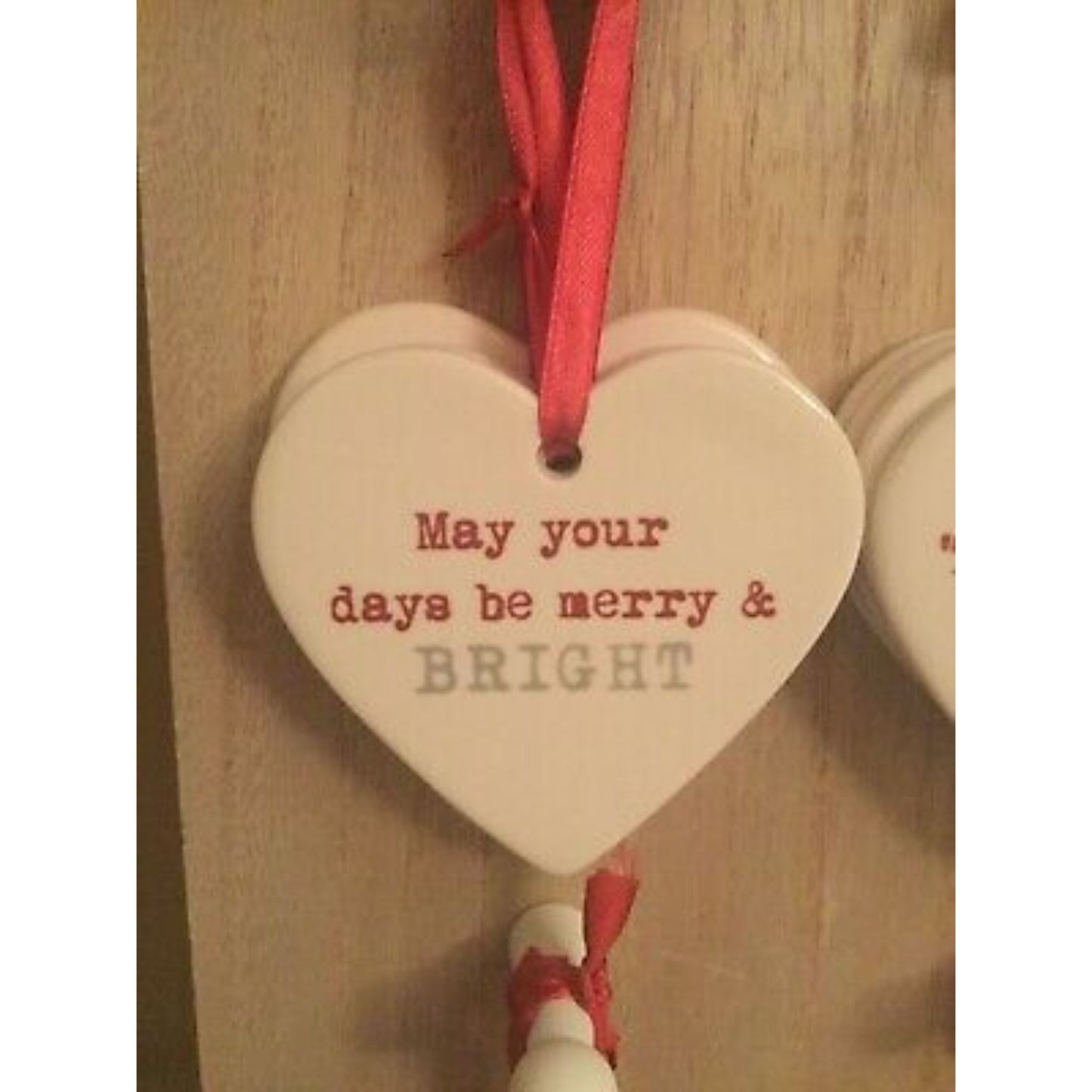 Ceramic Heart Christmas Message