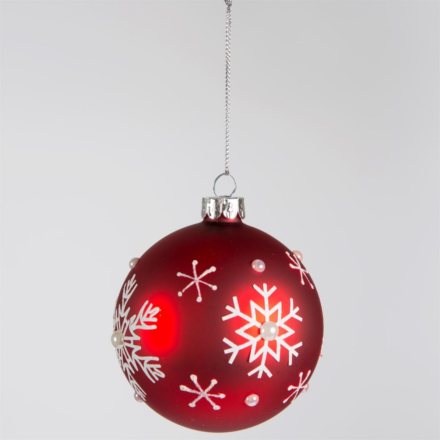 Festive Red Snowflake Bauble