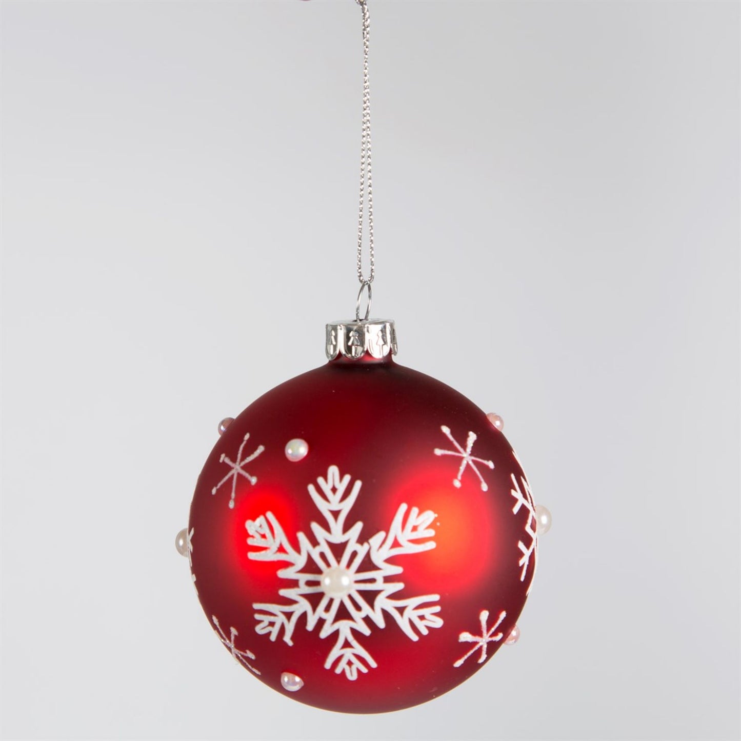 Festive Red Snowflake Bauble