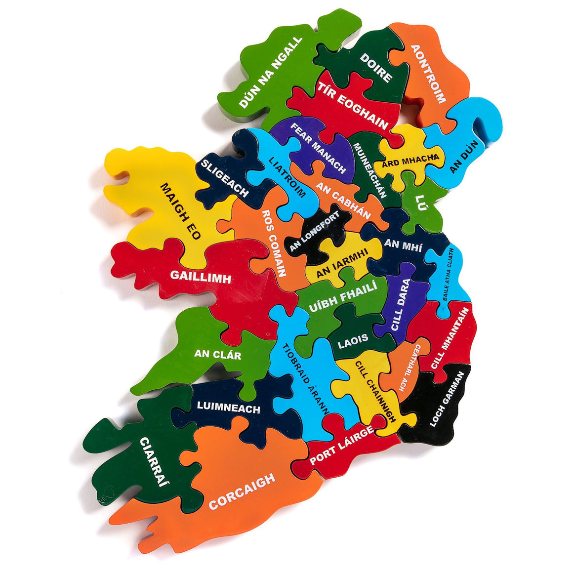 As Gaeilge Wooden Jigsaw Map of Ireland