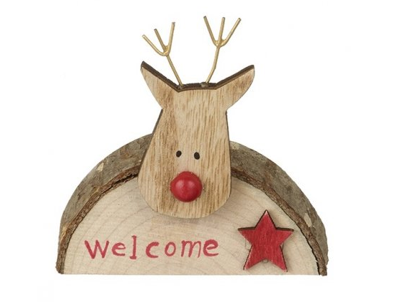 Bark Reindeer Welcome Sign