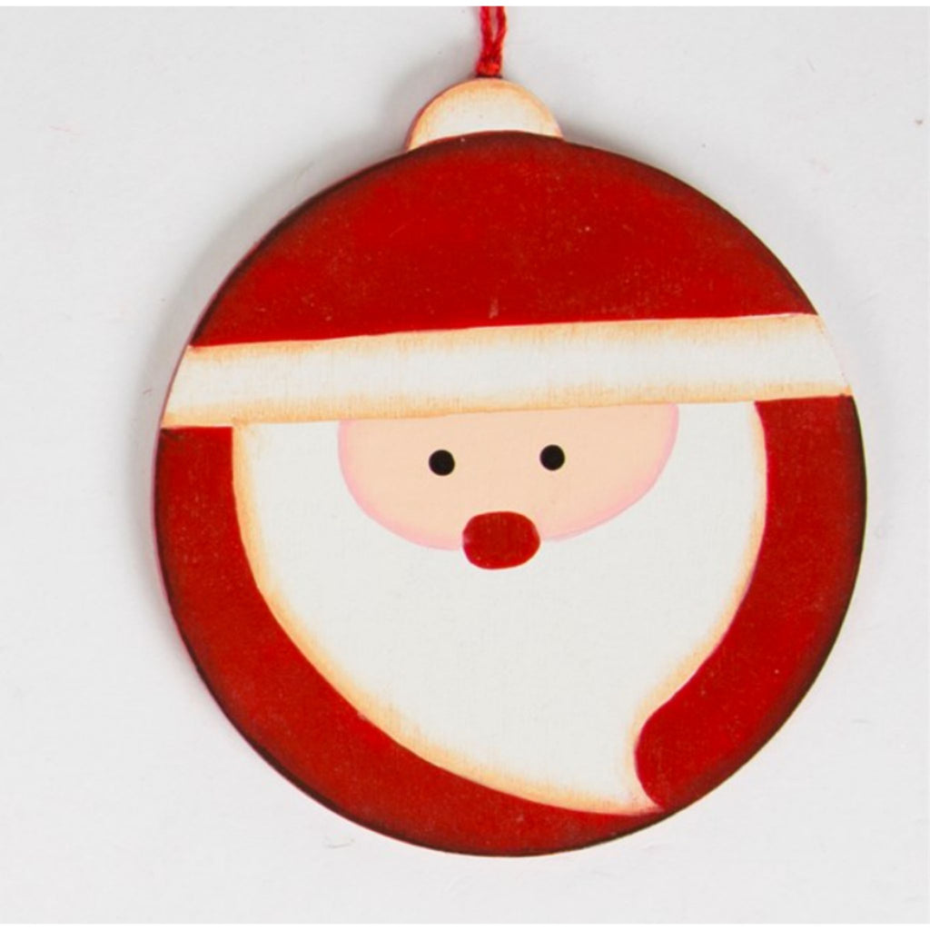 Round Snowman & Santa Hanging Bauble