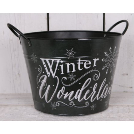 Winter Wonderland Metal Bucket