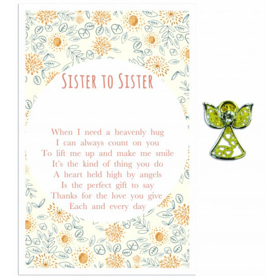 Sister to Sister Angel Pin