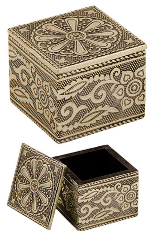 Small Gold Embossed Trinket Box