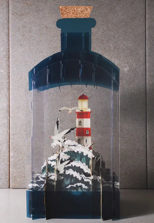 Lighthouse Message in a Bottle Greeting Card