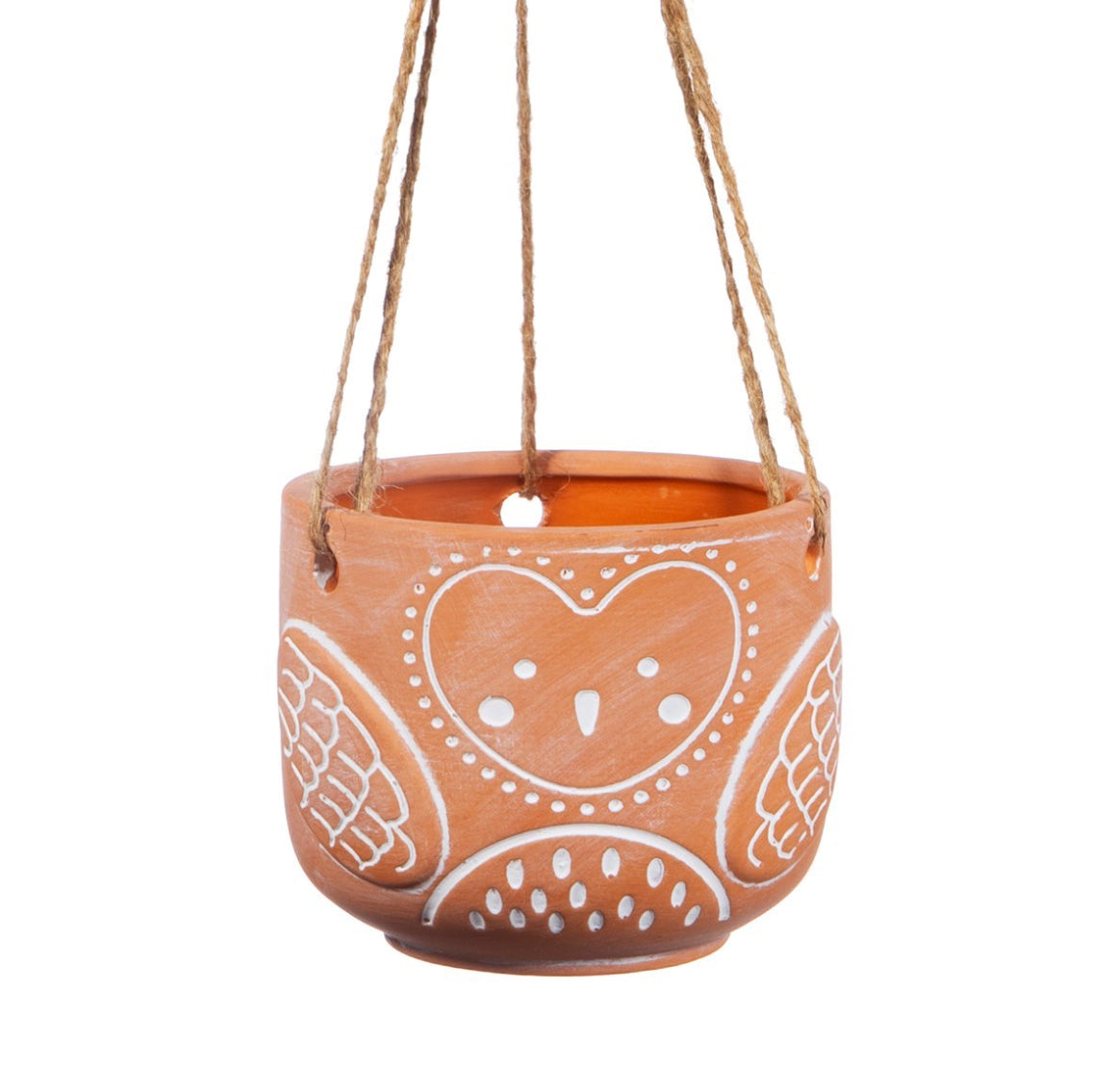 Olivia Owl Hanging Terracotta Planter