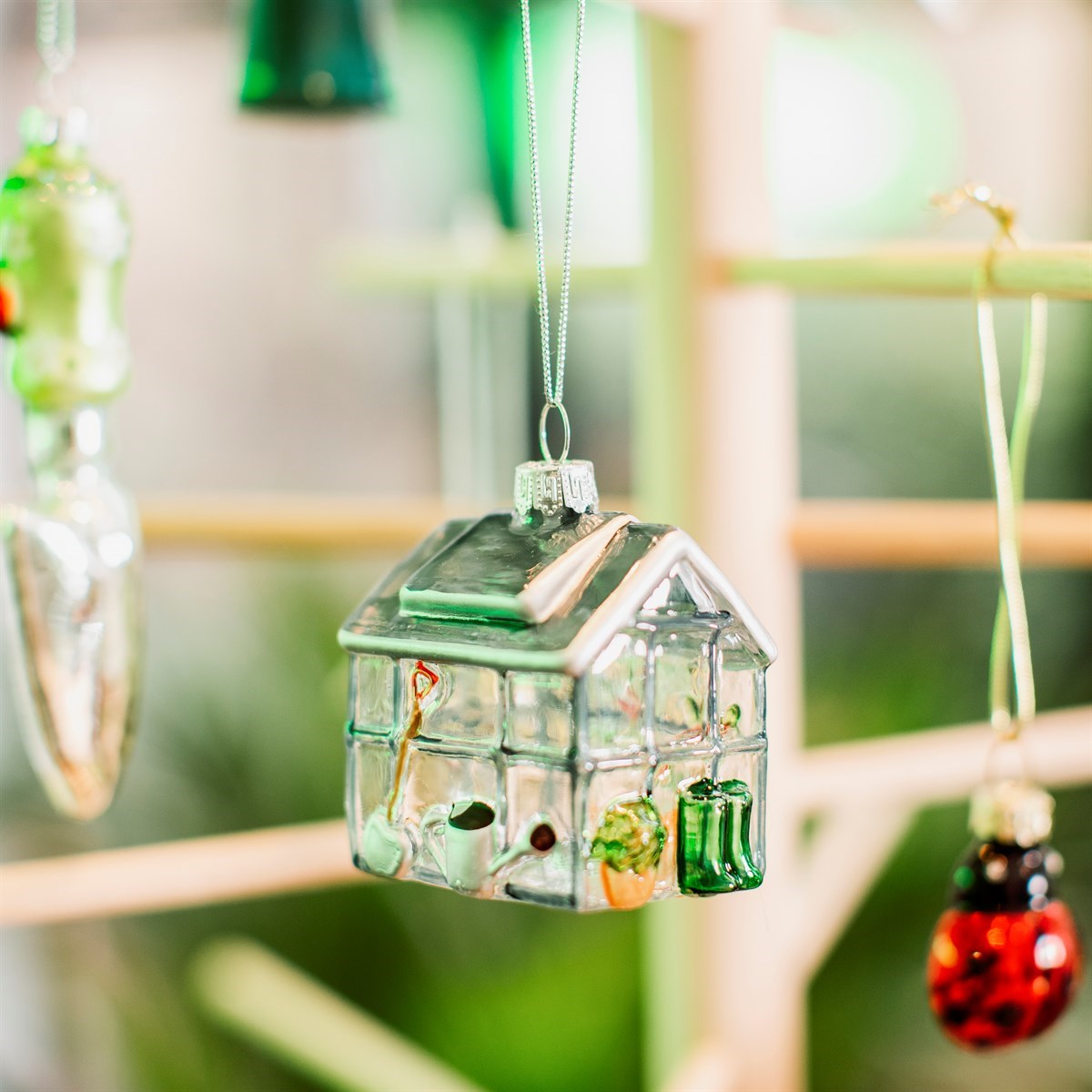 Glass Greenhouse Christmas Decoration