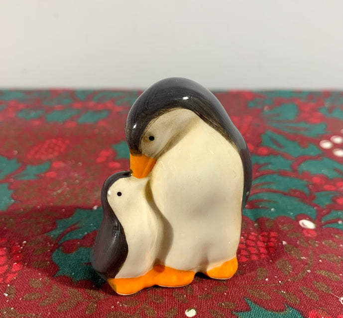 Ceramic Mother and Baby Penguin Hanging Decoration