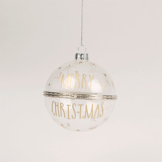 Merry Christmas Clear Trinket Bauble