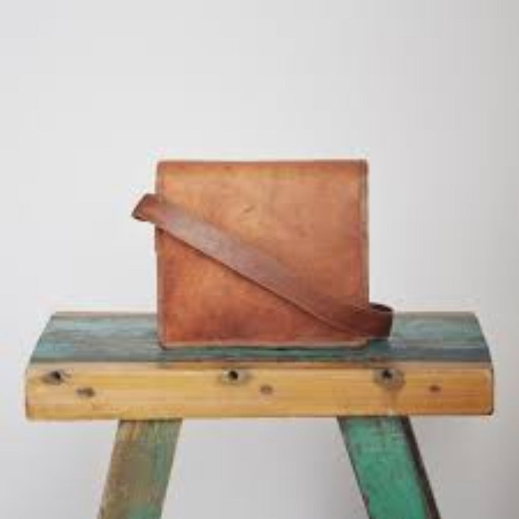 Medium Brown Leather Courier Bag