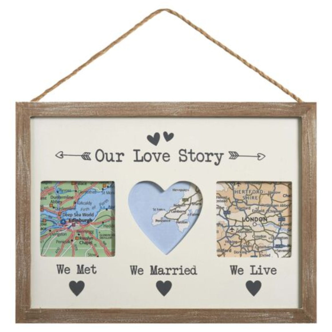 “Our Love Story” Triple Frame